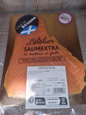 Tranche saumon fumé ecosse 2T 100g saumextra