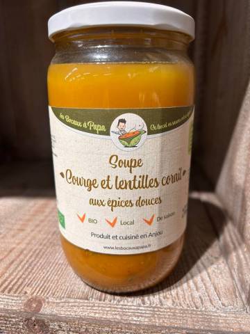 Soupe de courge et lentilles corail Les bocaux de papa