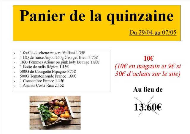 Panier de fruits et légumes